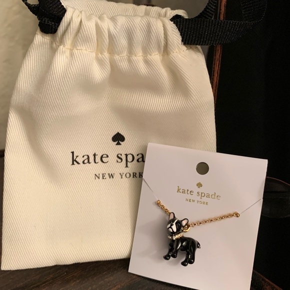 Ma Cherie Kate spade Frenchie black dog necklace - Picture 2 of 4